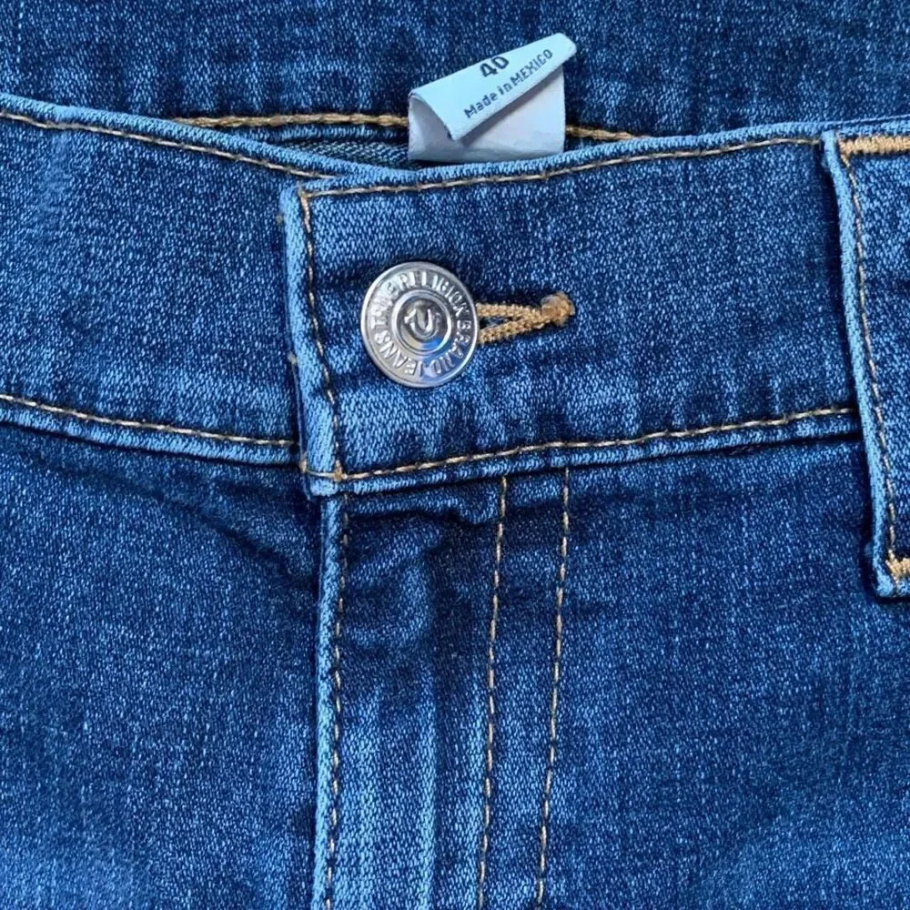 True Religion Geno Jeans Medium Wash Relaxed Slim Cotton Stretch‎ Denim 40